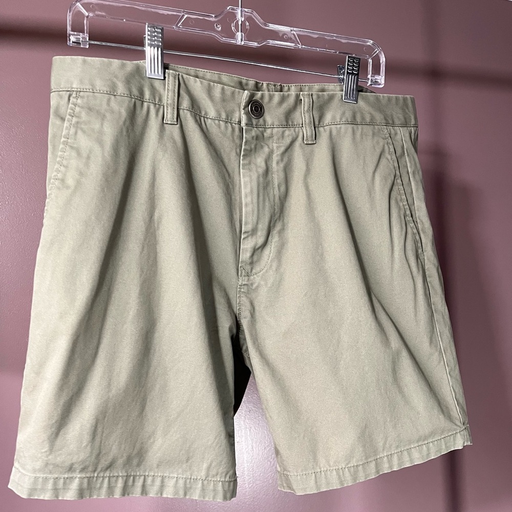 Bonobos Men’s Chino Short 7 Inch Inseam Size 34 100% Cotton Washed Green